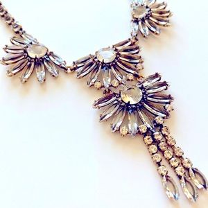 J. Crew Gem Fan Statement Necklace NWT